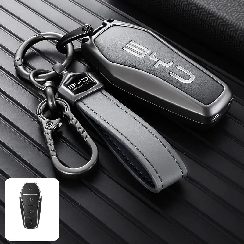 Autosleutelhoes voor BYD Seal U Atto 3 King sleutelbeschermer zinklegering Sealion 7 6 Seagull 1 Dolphin Mini volledige beschermhoes accessoires