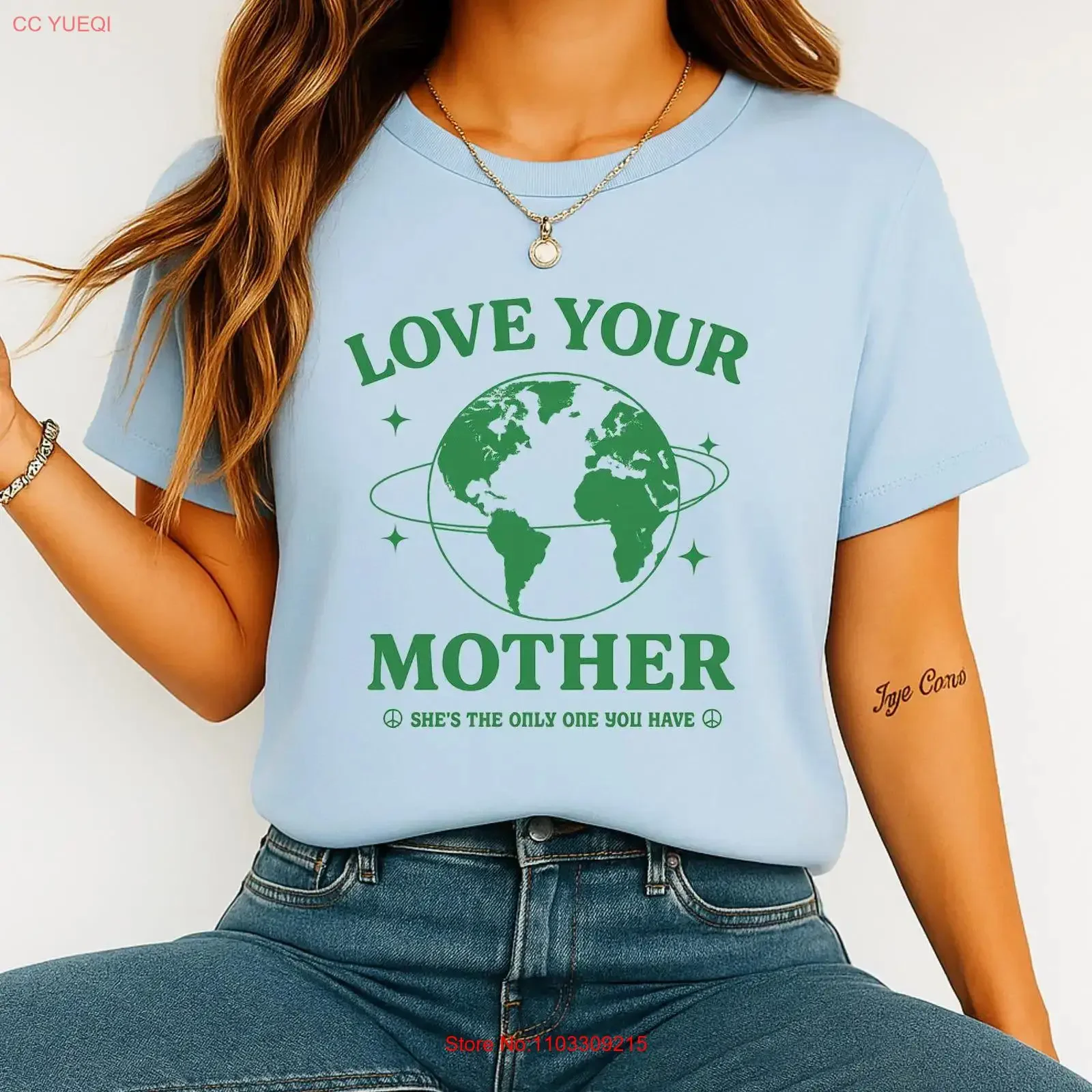 Camiseta Love Your Mother, ecológica, perfecta para el Día de la Tierra, ropa informal, estilo Granola Girl, diseño gráfico vintage lavado PlaneT