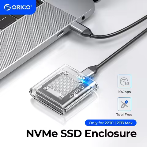 ORICO 2230 M.2 SSD NVMe Enclosure 10Gbps Case M.2 to USB Type C Transparent External Adapter PCIe SSD for Steam Deck PS SN750