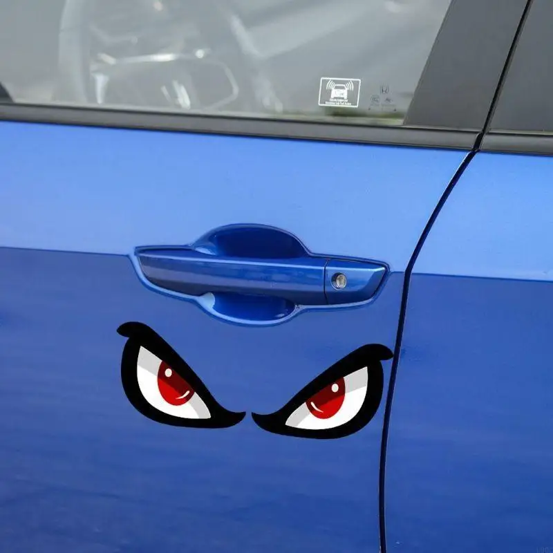 Large PET 3D Simulation Shark Eye Sticker Car Engine Hood Decals Auto Styling Decor Gift for Boy Husband New