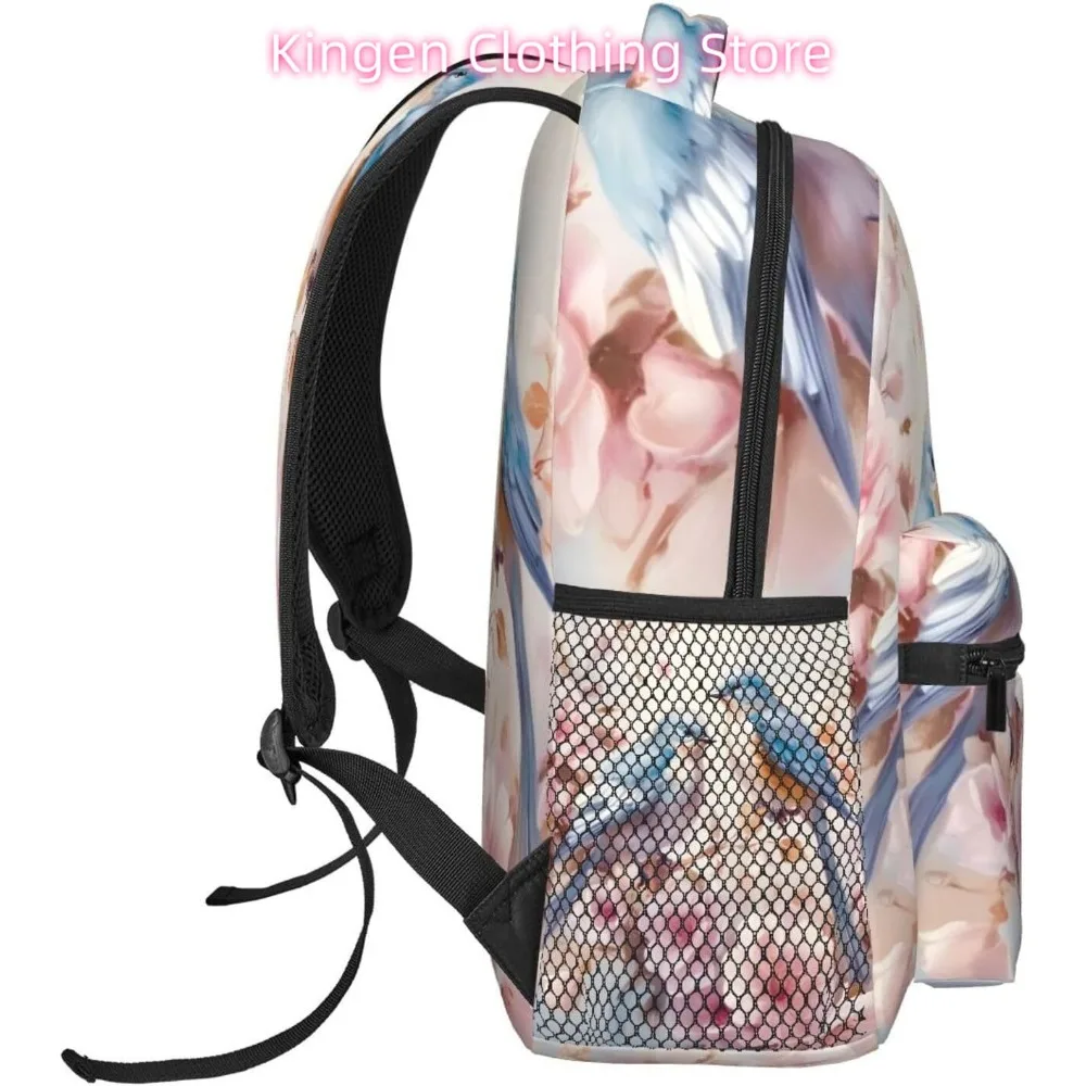 Lustiger Vogel-Blumen-Laptop-Rucksack, leichter Mehrzweck-Reiserucksack, lässiger Tagesrucksack, Unisex, College-Rucksäcke für Herren