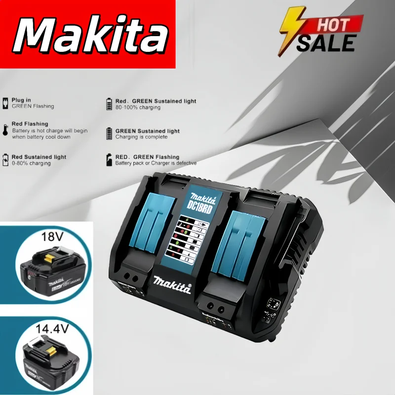 

NEW Makita DC18RC Li-ion Charger With LED Display 14.4V 18V Bl1830 Bl1430 Dc18Ra Electric Power DC18Rct 3A Charging