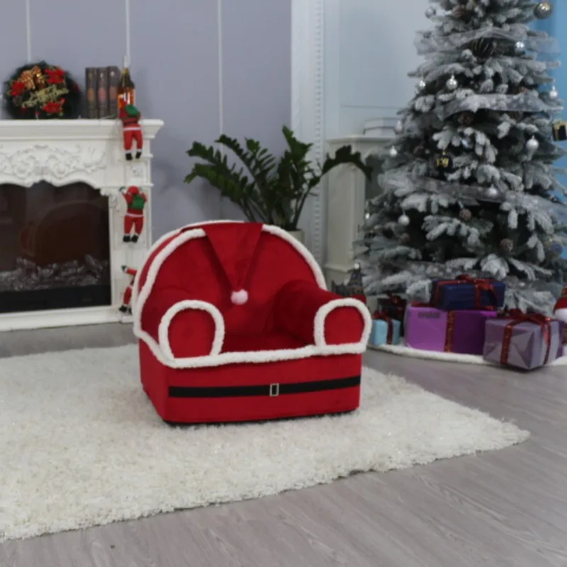 핫 세일 실내 가구 거실 침실 어린이 소파 크리스마스 산타클로스 모양 폼 의자 부드러운 어린이 안락의자