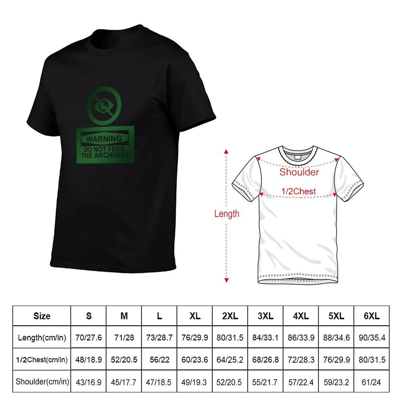 Do Not Feed The Archivist T-Shirt t shirt man plain cotton tshirt 100% T-Shirt