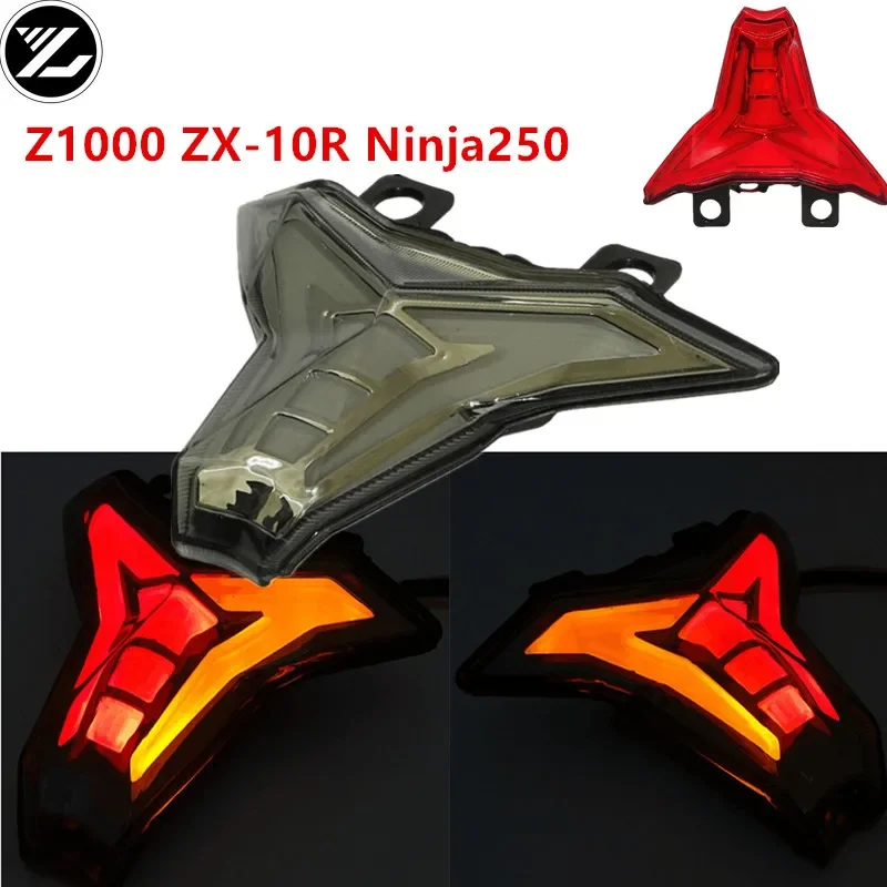 For Kawasaki Ninja 400 250 Z1000 ZX10R/RR 2014-2020 Motorcycle LED Integrated Taillight Brake Light Rear Lamp Turn Signal Light