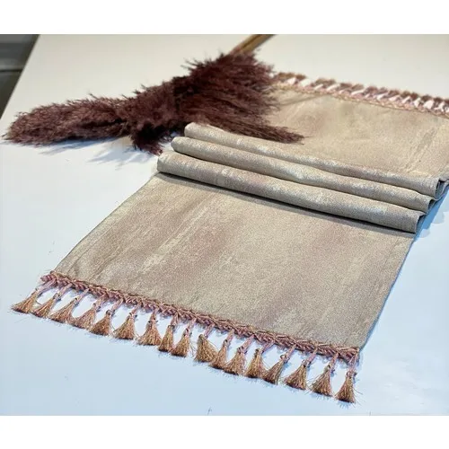 Our Fashion Tassels Imported Jacquard Powder Cloth Runner