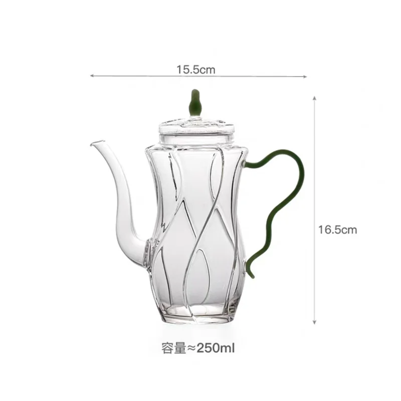 250ml Imitation Song-Dynasty-style Heat-resistant Glass Teapot With Handle Brewing Flower Tea Pot Kungfu Tea Set Tea Maker