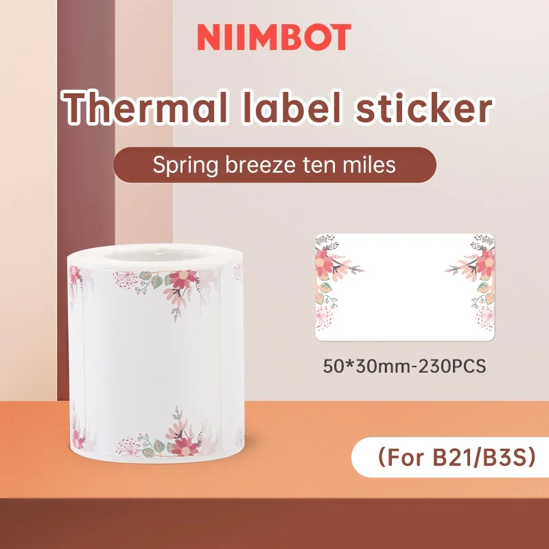 Niimbot-Label Rolo De Papel, extravagante Cor, Etiqueta Branca Etiqueta, à Prova de Rasgo Etiqueta, Máquina Impressora, Niimbot B21, B1, B3S