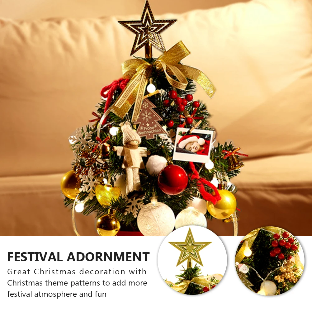 

Mini Christmas PVC Holiday Trees with Lights for Decoration Small Xmas Tree Festival Adornment Desktop Decor Luminous Christmas