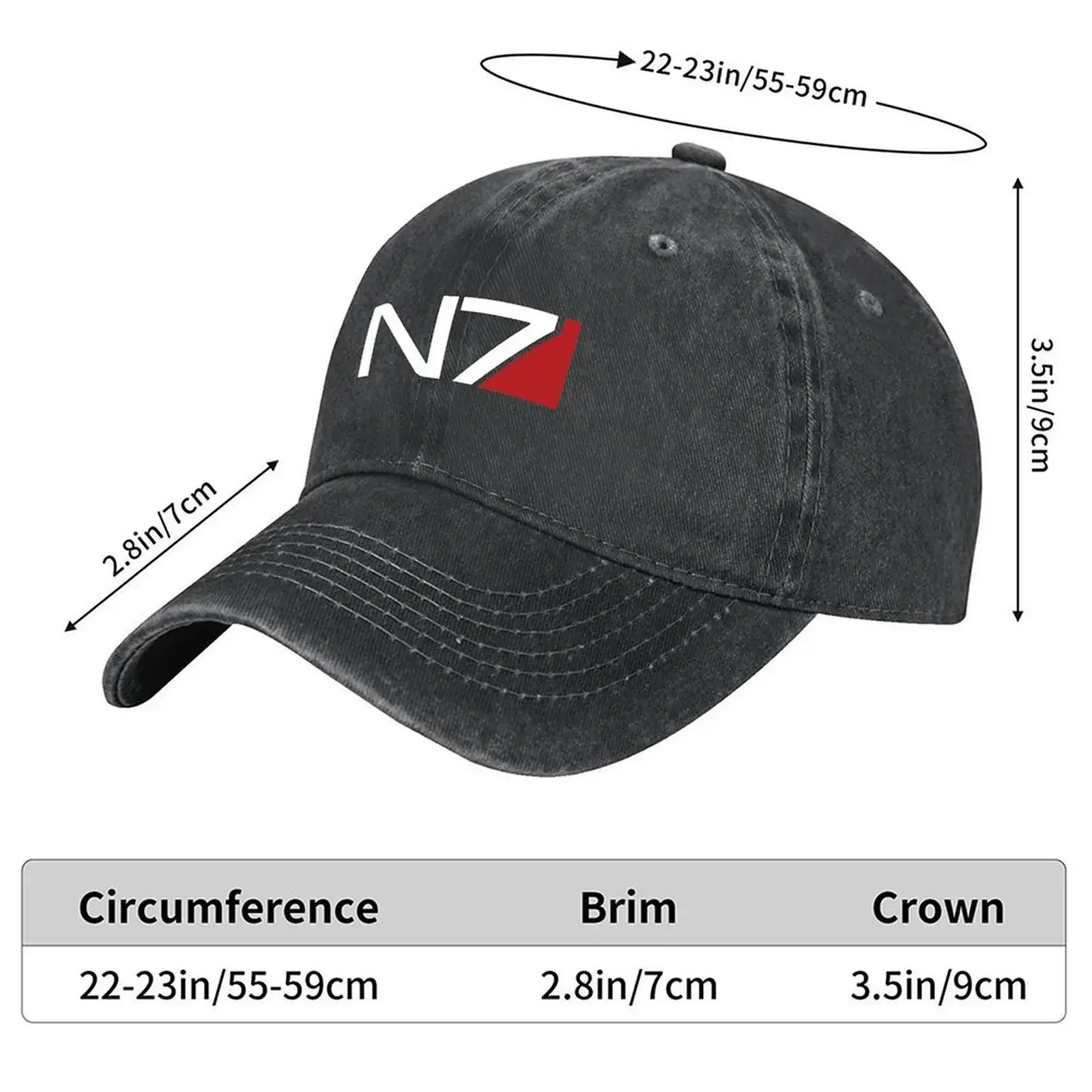 New Mass Effect N7 Baseball Cap Streetwear Mountaineering Male hat Designer Hat Women's Men's
