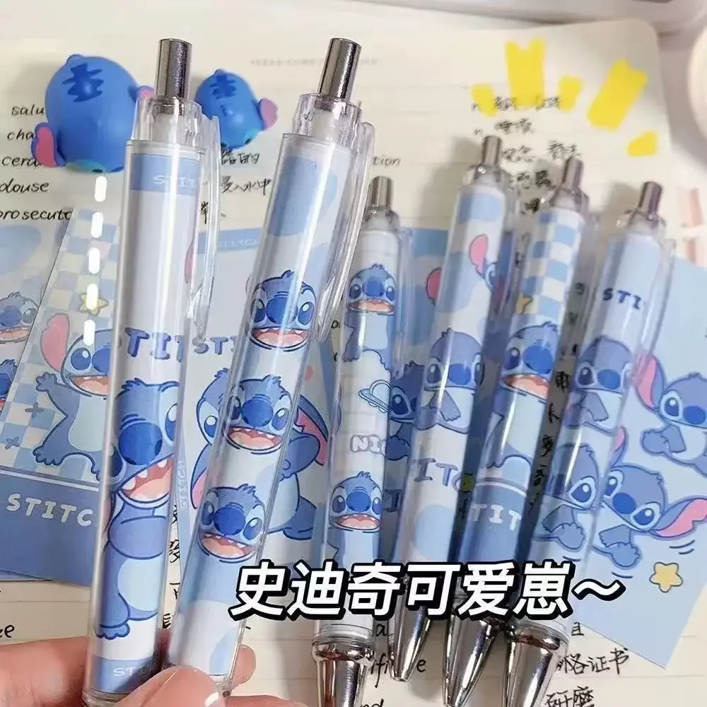 Stitch 0.5mm Black Gel Pen Cute Cartoon Stationery Writing Pen School Office Supplies Random 1Pc/6Pcs Student Gift