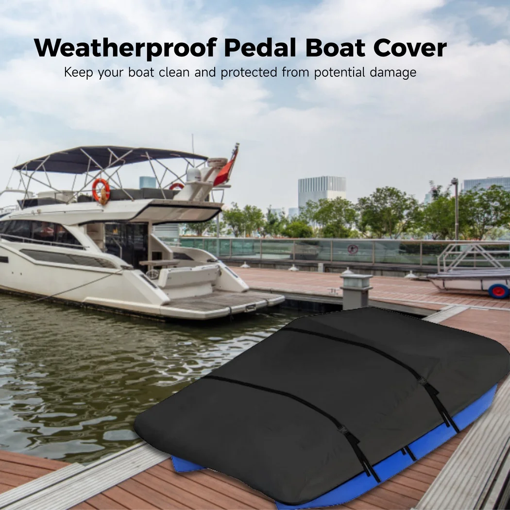 Heavy Duty Pedal Boat Cover Fit 3 or 5 Person Paddle Boat Waterproof 20D Boat Cover with Drawstring Tear-Proof Boat Protector