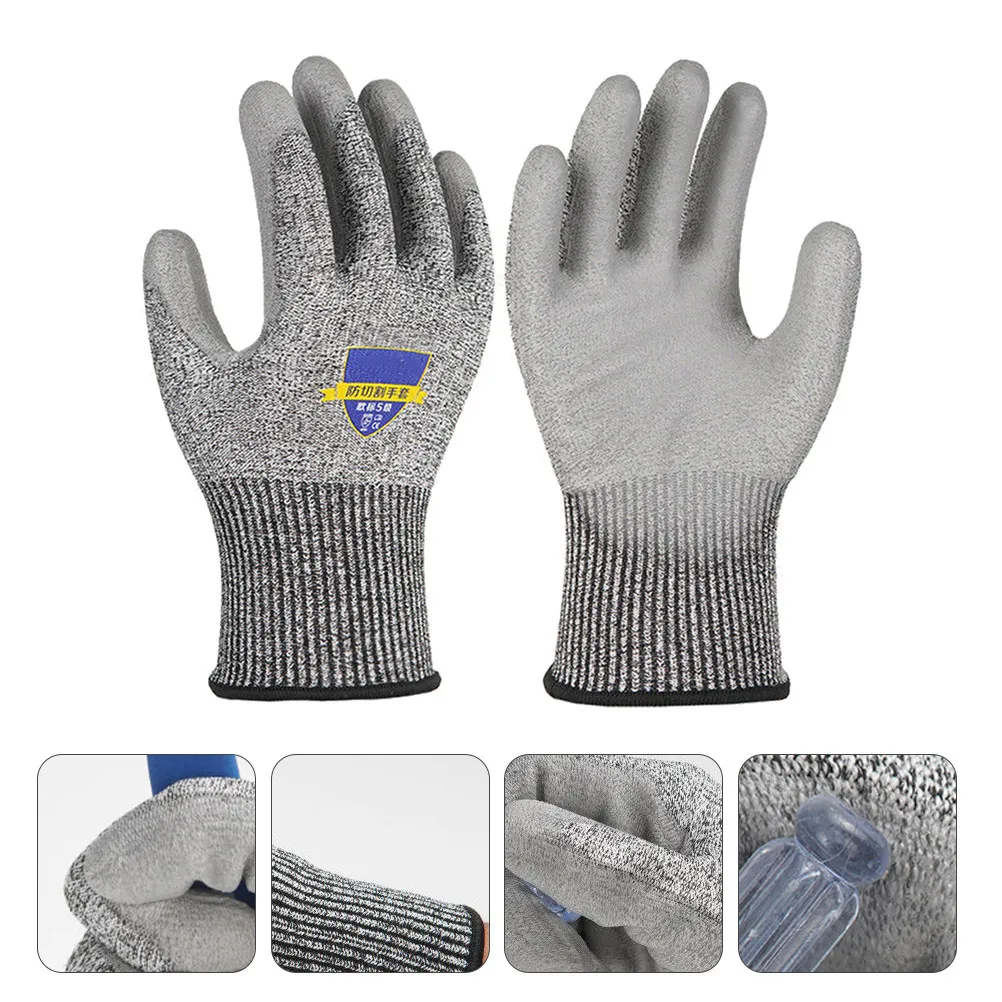 1Pair Professional Cut Resistant Protective Gloves Anti-Cutting Stab-Proof Labor Hand Protection Gear for Welding Forging Wood