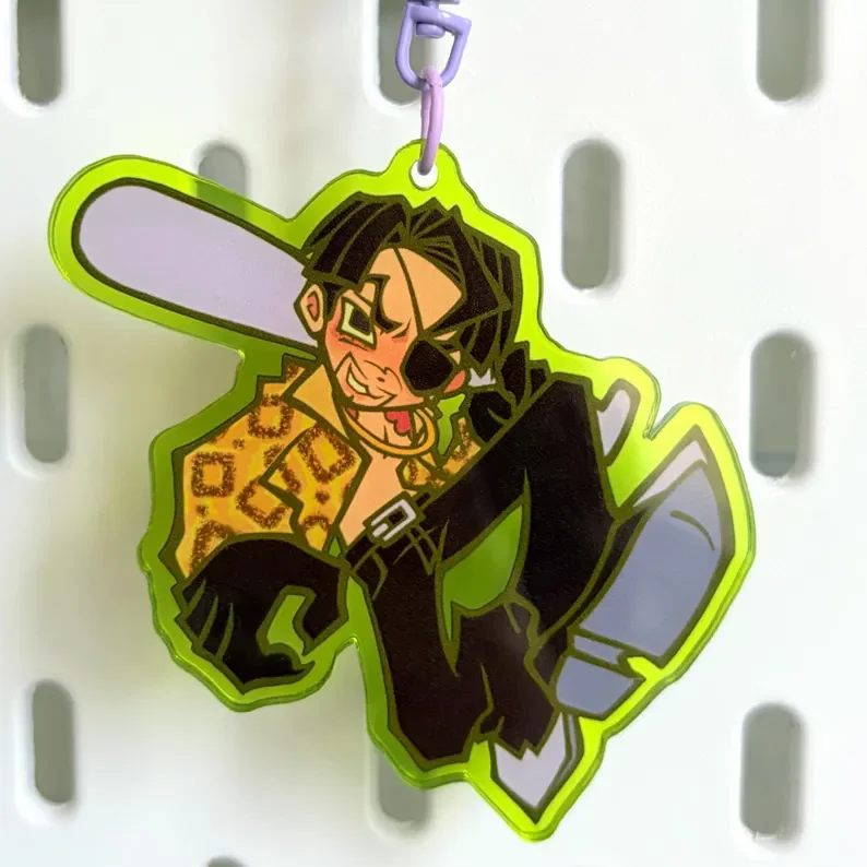 Game Style Character Colored Edge Acrylic Keychain 7cm Pendant Bag Charm Keyring Gift For Game Fans