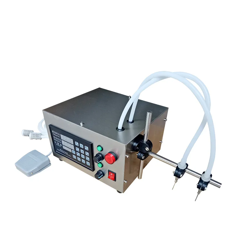 

Малогабаритная полуавтоматическая двухголовочная машина для количественного розлива, для парфюмерии, напитков, оральных жидкостей, соков, вина, электролитов