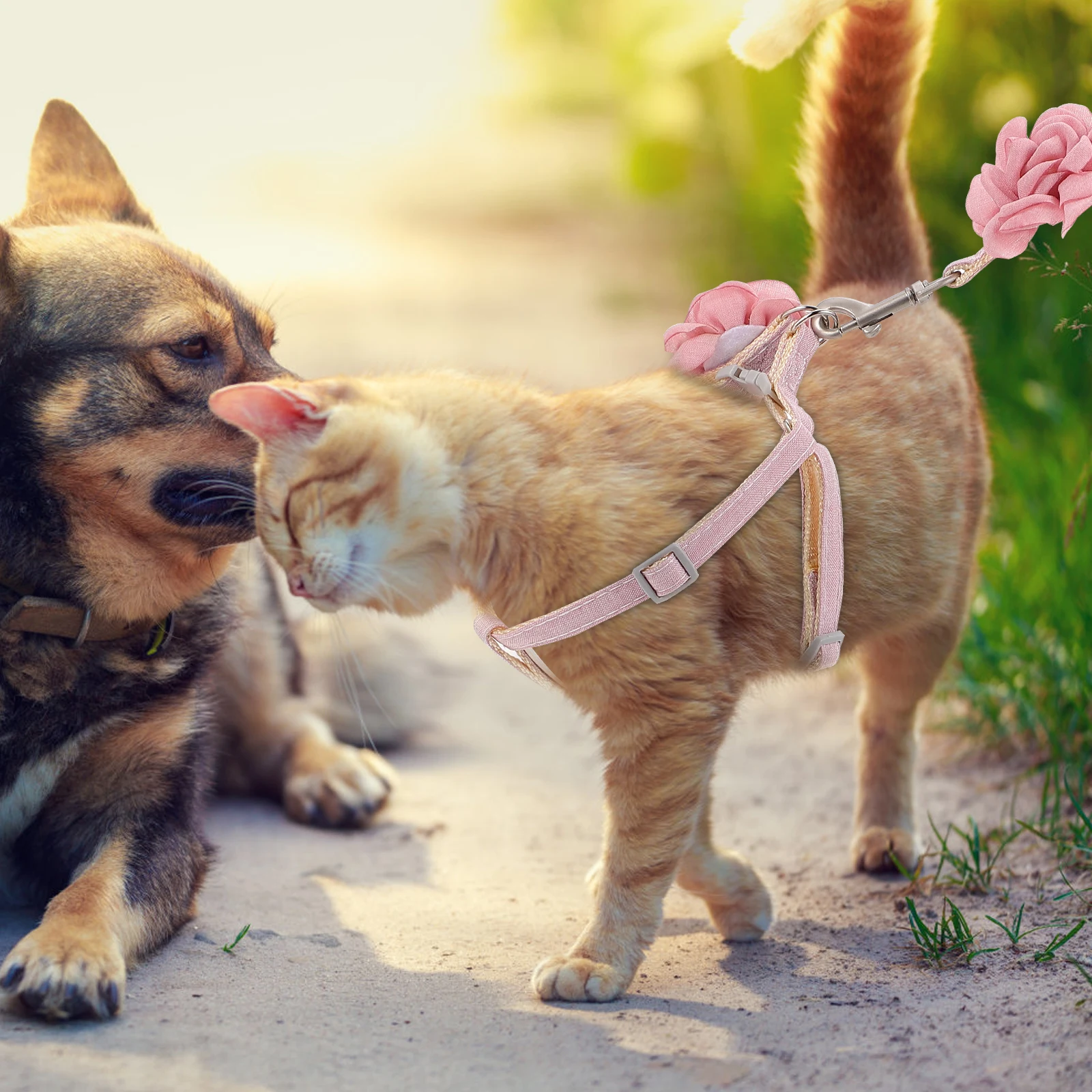 

Adjustable Soft Cats Lightweight Outdoor Walking Leash Rope Comfortable Harness Pulling Rope for Cat Travel Daily for Walking