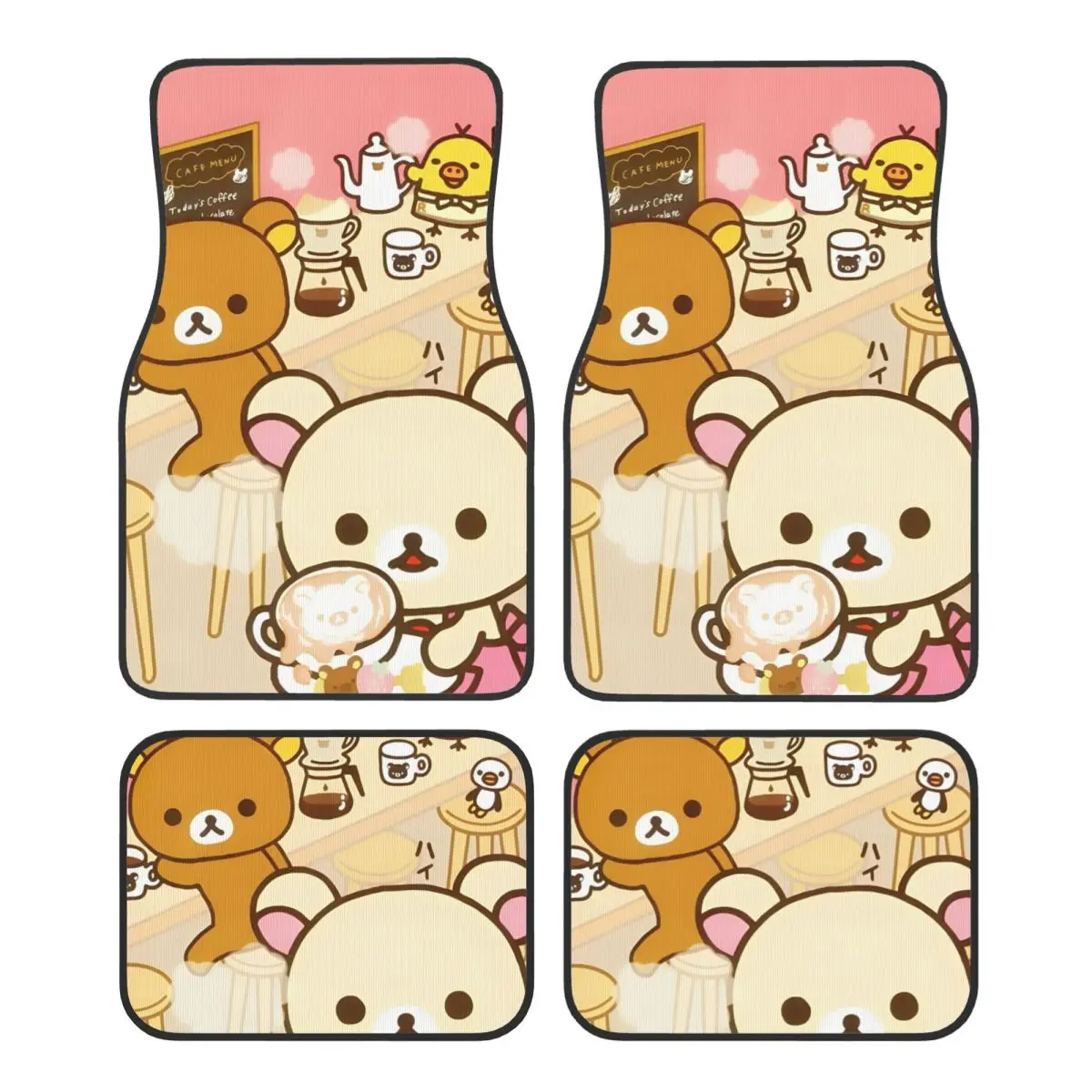 

Rilakkuma Automotive Floor Mats for Cars Universal Fit Full Set Car Floor Mats Non-Slip for SUV Sedan