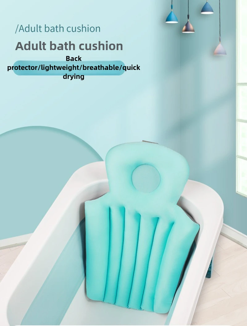 Bath Pillow Comfortable Cushion Spa Bathing Pad Bathtub Cushion Non-Slip Waterproof Neck & Back Relax Bathroom Supply