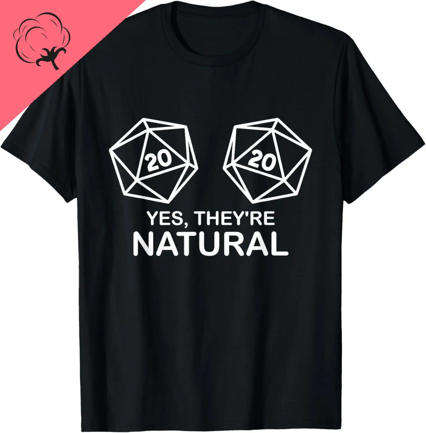 

Футболка Yes, They're Natural 20 D20 Dice Funny RPG Gamer Salty Gamer, летняя уличная одежда унисекс, топы из хлопка, Ropa Hombre