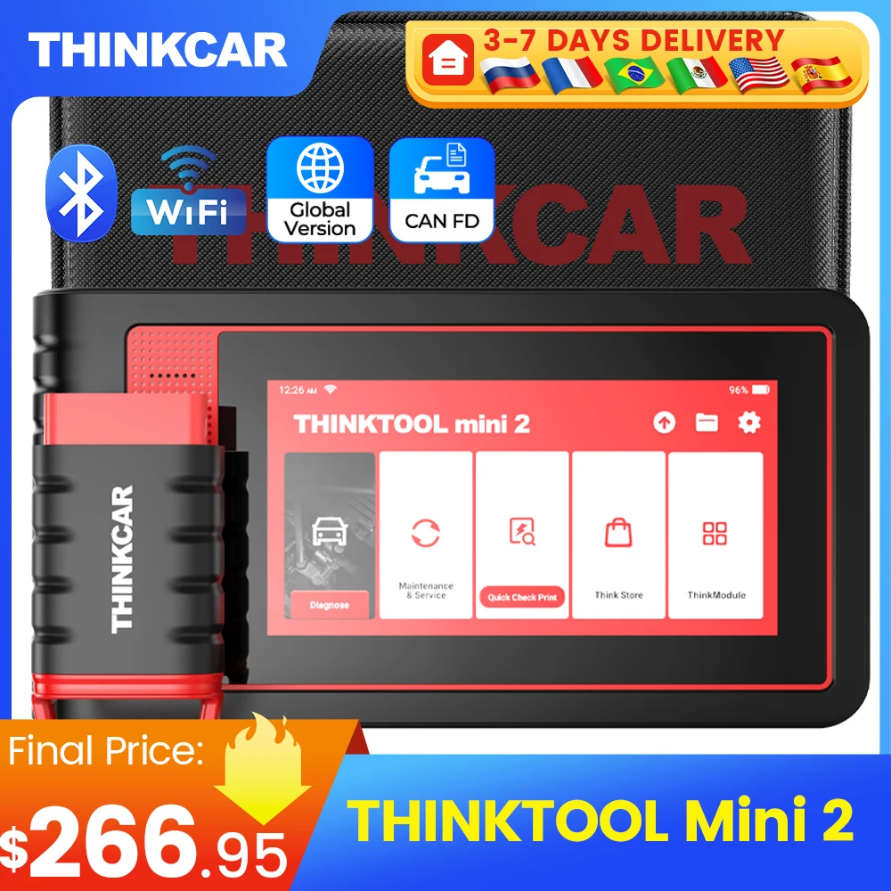 THINKCAR Thinktool Mini/THINKTOOL Mini 2 OBD2-Diagnosetool, alle Systemdiagnosen, automatischer Scanner, ECU-Codierung/aktiver Test, CANFD