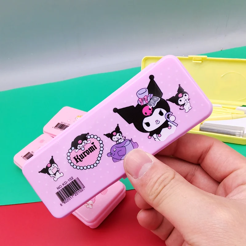 Sanrios Mymelody Kuromi kawaii Anime Cartoon Geometry Protractor Set Drawing School Eraser Compasses Set Math Eraser Gift