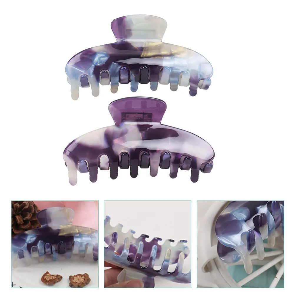 

2 шт. фиолетовых заколок для волос для женщин, средние и большие заколки-крабы, легкие, с прочным захватом, идеально подходят для повседневных выходов и мероприятий