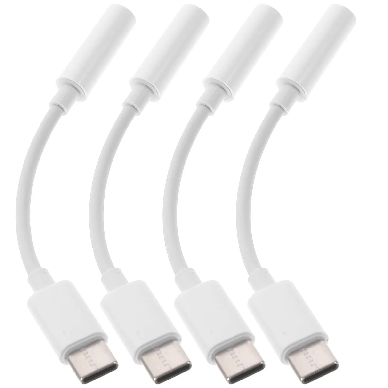 4Pcs USB Type-C Headphone Jack Adapter Enables Music Play Call Answer Volume Control While Charging Compatible Only with Type C