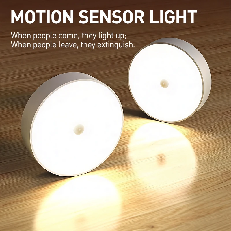 Automatic intelligent human body infrared sensor night light, motion sensor charging lamp, wireless LED lamp for bedroom