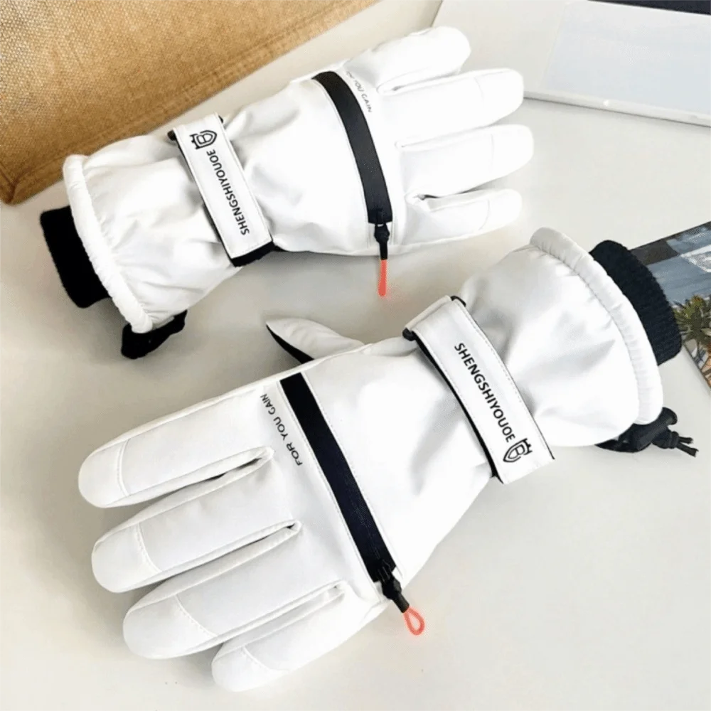 أزياء الصلبة اللون الشتاء قفازات التزلج رشاقته أفخم على الجليد قفازات كاملة الأصابع يندبروف قفازات شاشة اللمس الفتيات