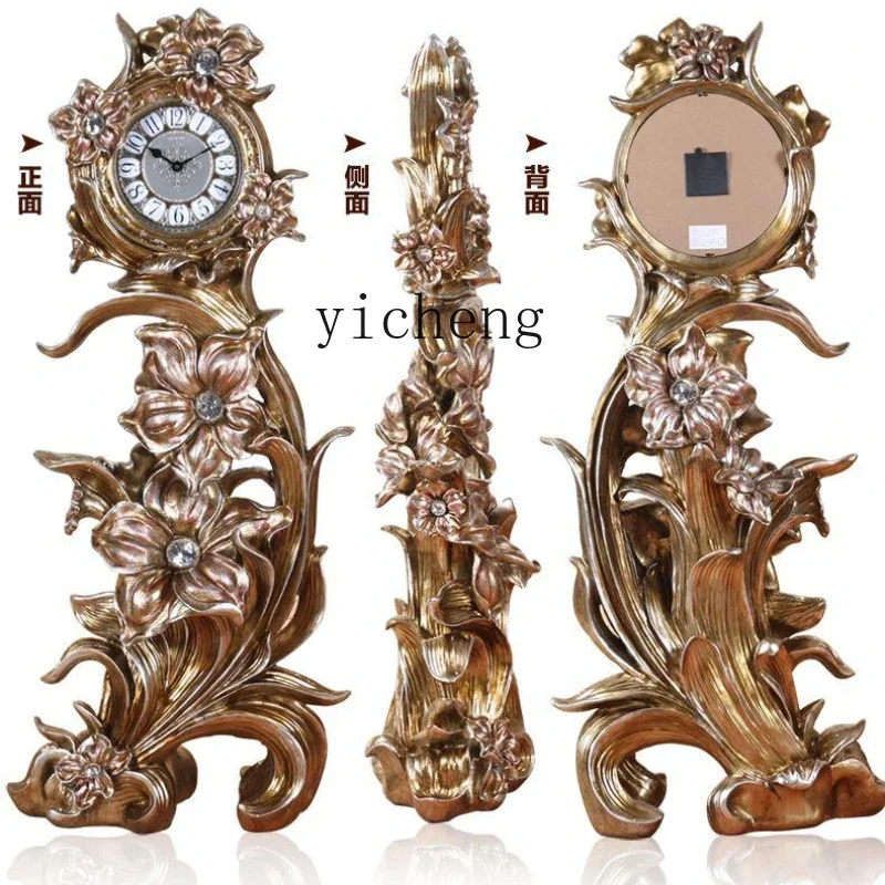 

oversized antique rose retro desk clock ornament resin pendulum clock living room corridor floor clock luxury home decor