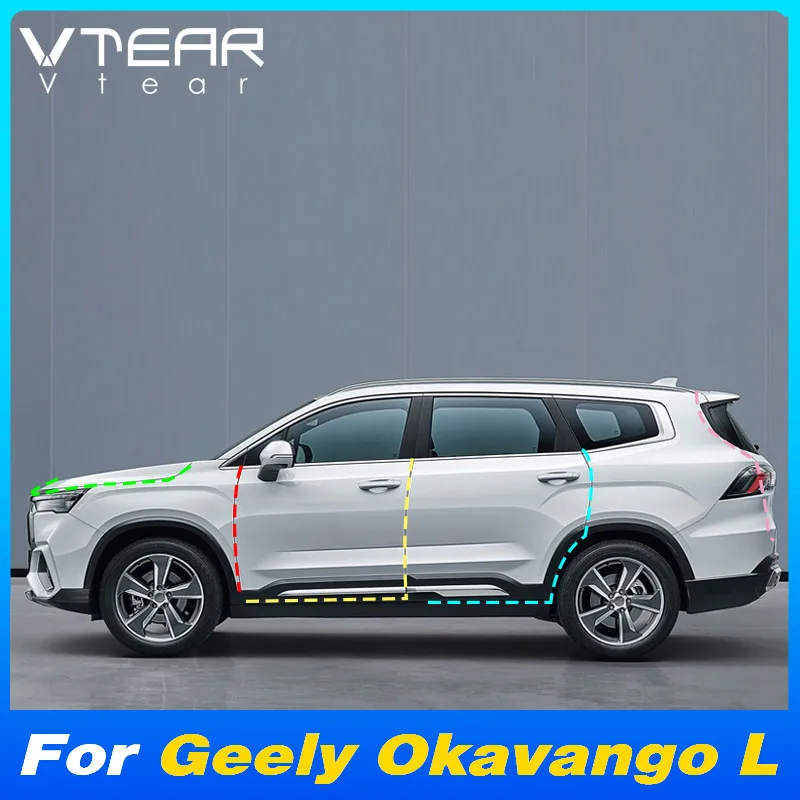 Vtear Car Dustproof Mute Trim Cover Door Gap Seal Strip Edge Sticker Decoration Accessories For Geely New Okavango L 2023-2024