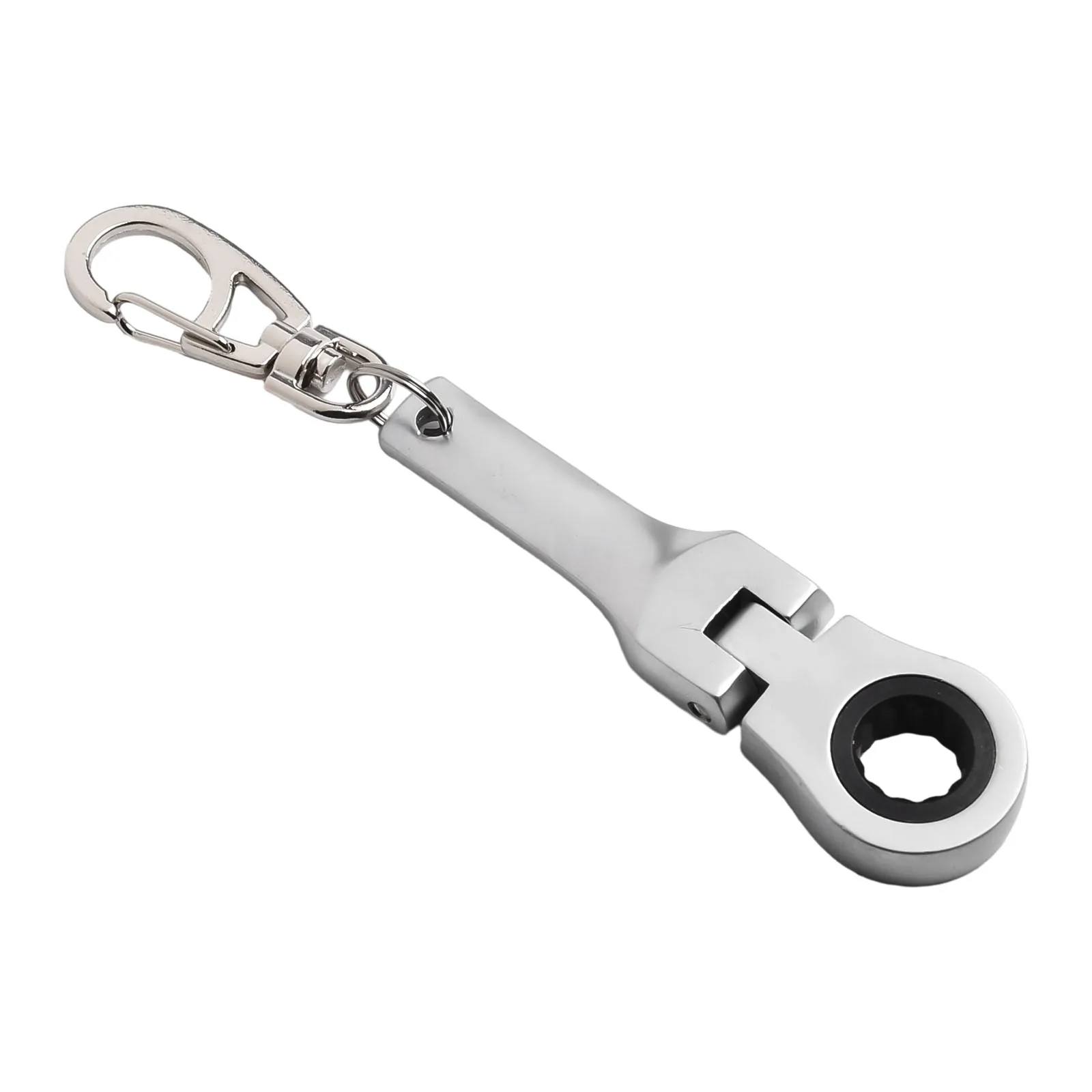 Small 10mm Ratchet Spanner Portable Wrench With Key Chain 180 Degree Rotatable Keychain Key Chain Ring Keyring Car Accessories