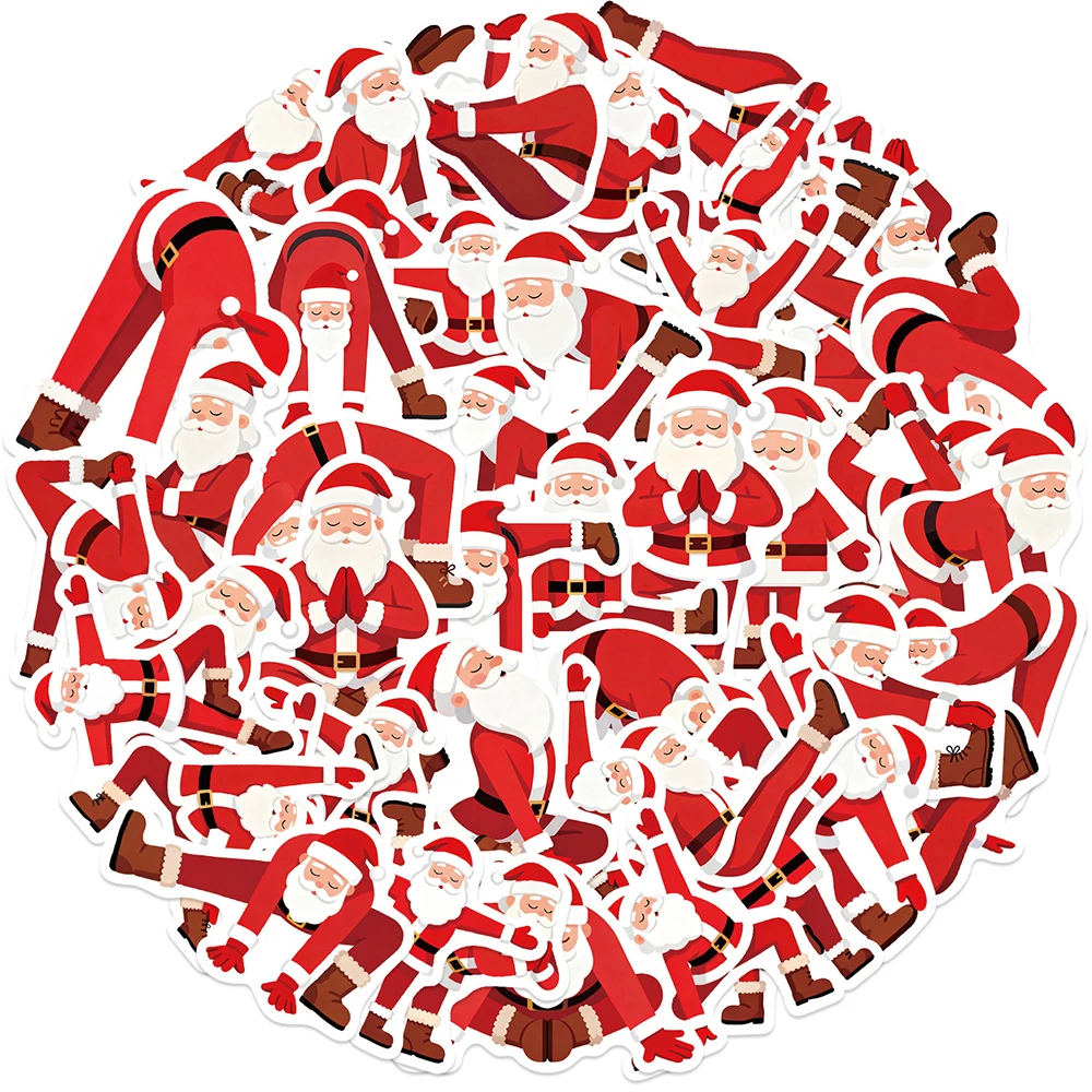 10/30/50pcs Dessin Animé Yoga Père Noël Autocollants Drôle Graffiti Autocollants Jouet BRICOLAGE Planche À Roulettes Téléphone Ordinateur Portable Cool Autocollant Étanche Pack