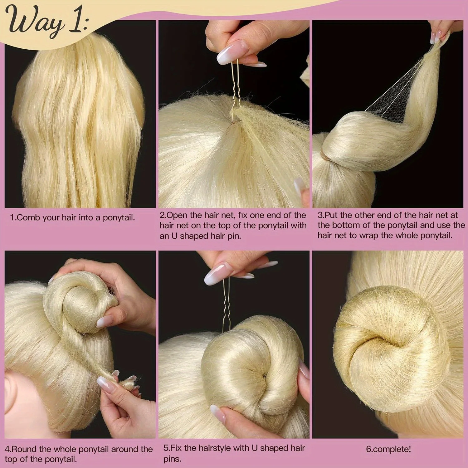 20+20pcs individually packaged golden invisible hair net kit elastic hair net 20in