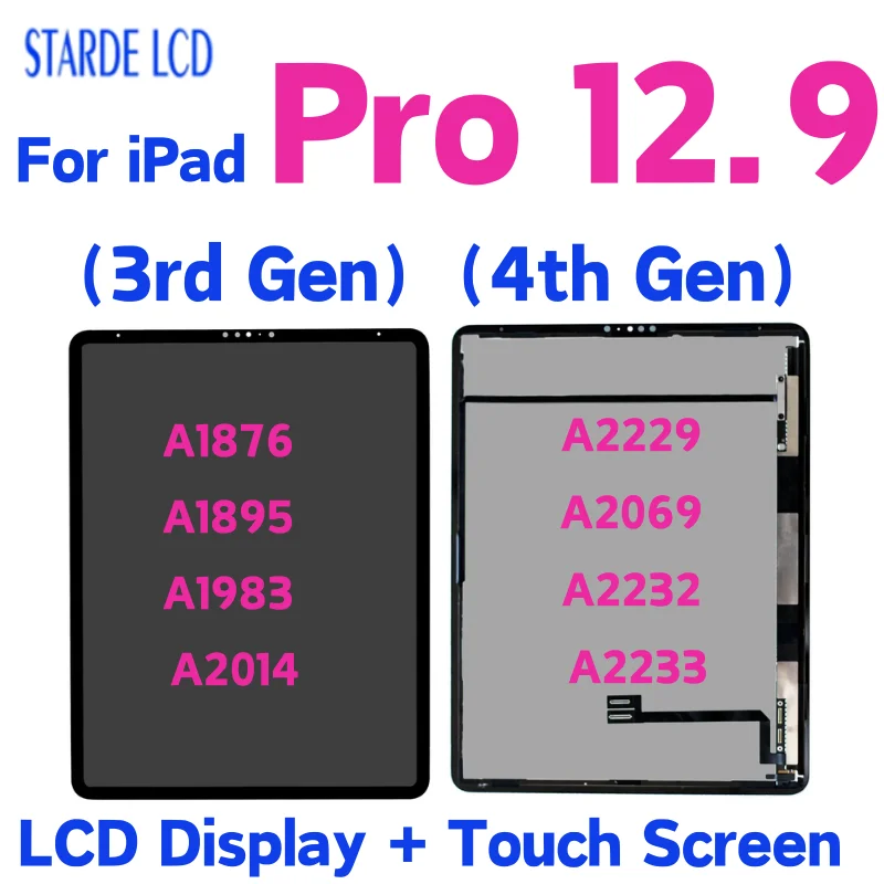 12.9 ” For iPad Pro 12.9 3rd Gen A1876 A1895 A1983 A2014 LCD Display Touch Screen Assembly For iPad Pro 12.9 4th Gen A2229 LCD