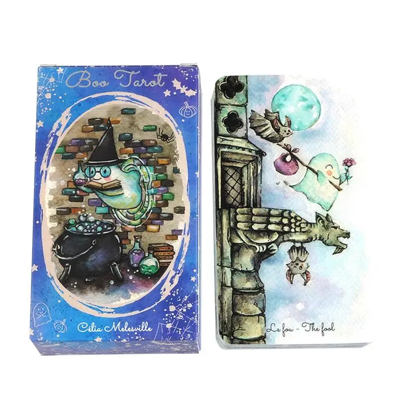 Tarot de adivinación de edición en inglés, juego de mesa de cartas de oráculo de Celia Melesville, Tarot de Boo, Tarot de reunión de amigos, 78