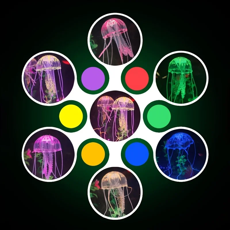 Artificial Swim Glowing Effect Jellyfish Aquarium Decoration Fish Tank Underwater Luminous Ornament