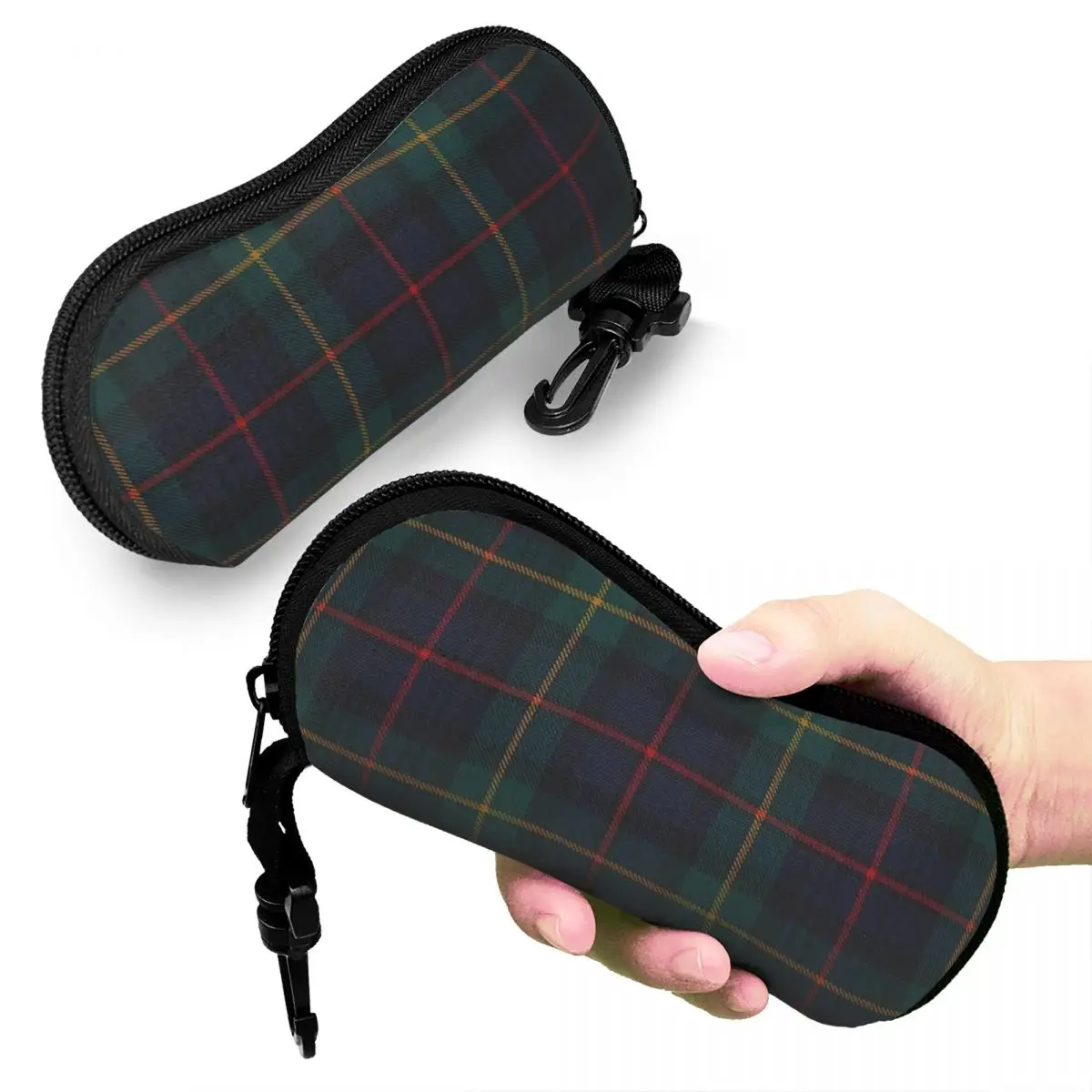 

Farquharson Scottish Tartan Shell Glasses Case Protective Sunglasses Box Women Men Soft Eyeglass Bag Pouch