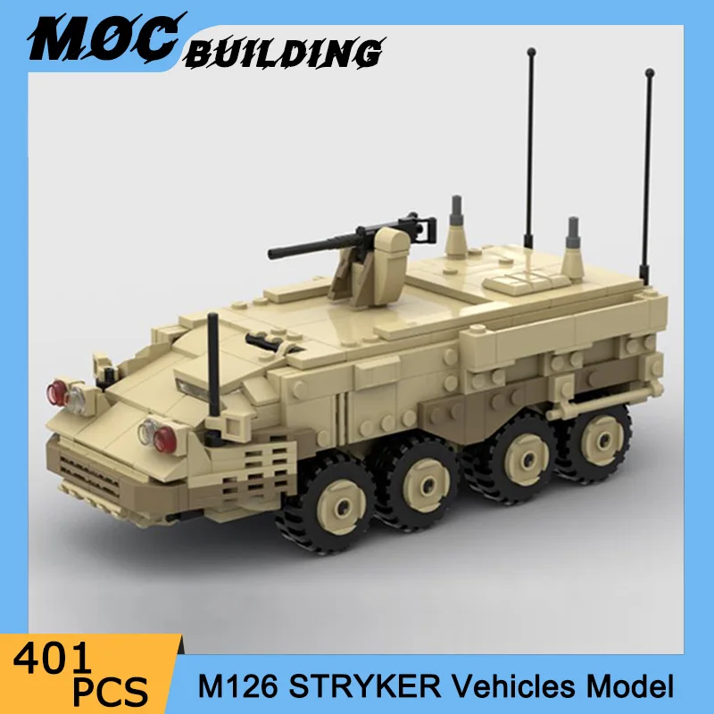 

Military Series MOC Building Blocks Bricks Infantry Carrier Vehicle M126 Stryker Model DIY Collection Toys Xmas Birthday Gifts