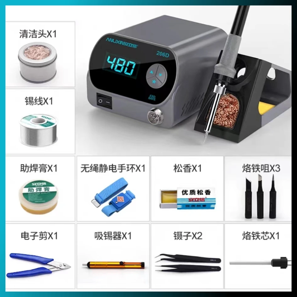 

ANLIXIN 206D Repaid Heating Soldering Iron Staion Compatibled C210 Solder Iron Handle Electronic Welding Rework Station