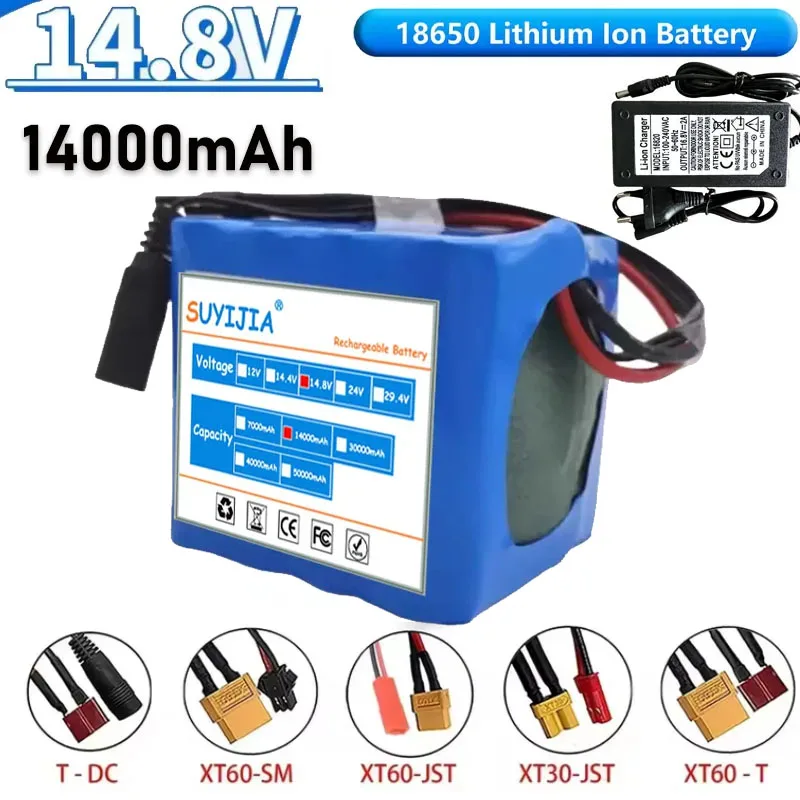 

Lithium Battery for Nightfish Lights, Radiators, Mining Lights, Drones, Electric Toys, 4S4P, 14.8V, 16.8V, 14Ah, 18650