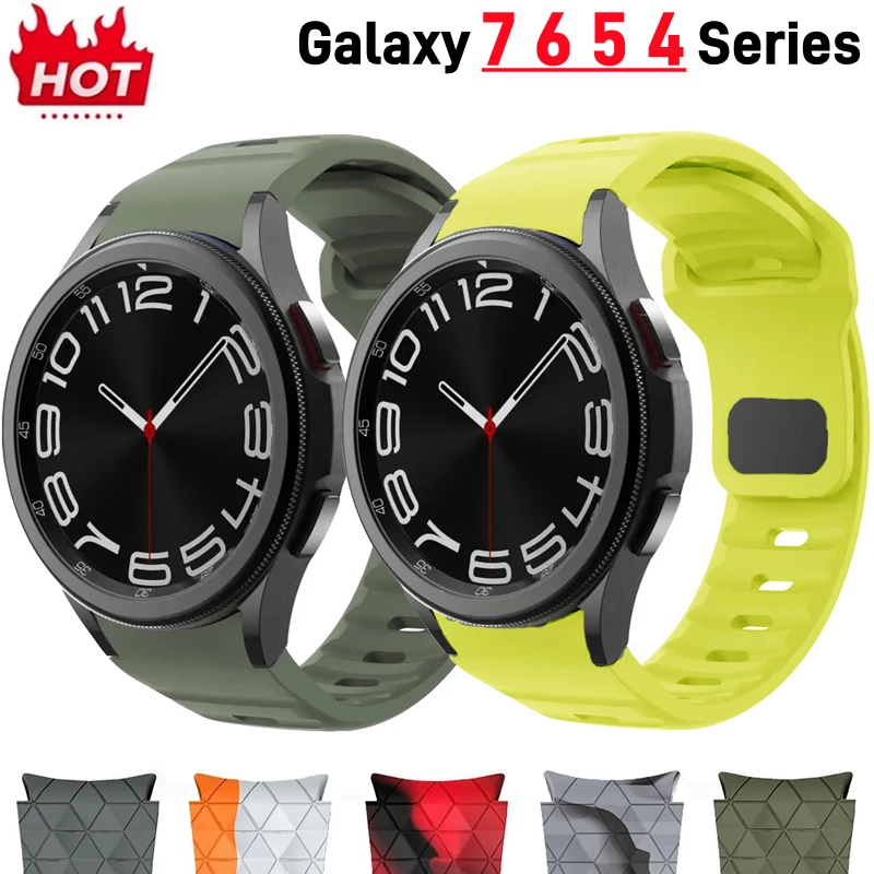 

Strap for Samsung Watch 44mm 40mm 45mm 43mm 47mm 46mm 42mm Silicone Sport Bracelet Galaxy Watch 7 FE 6 5 5pro 4 6 Classic band