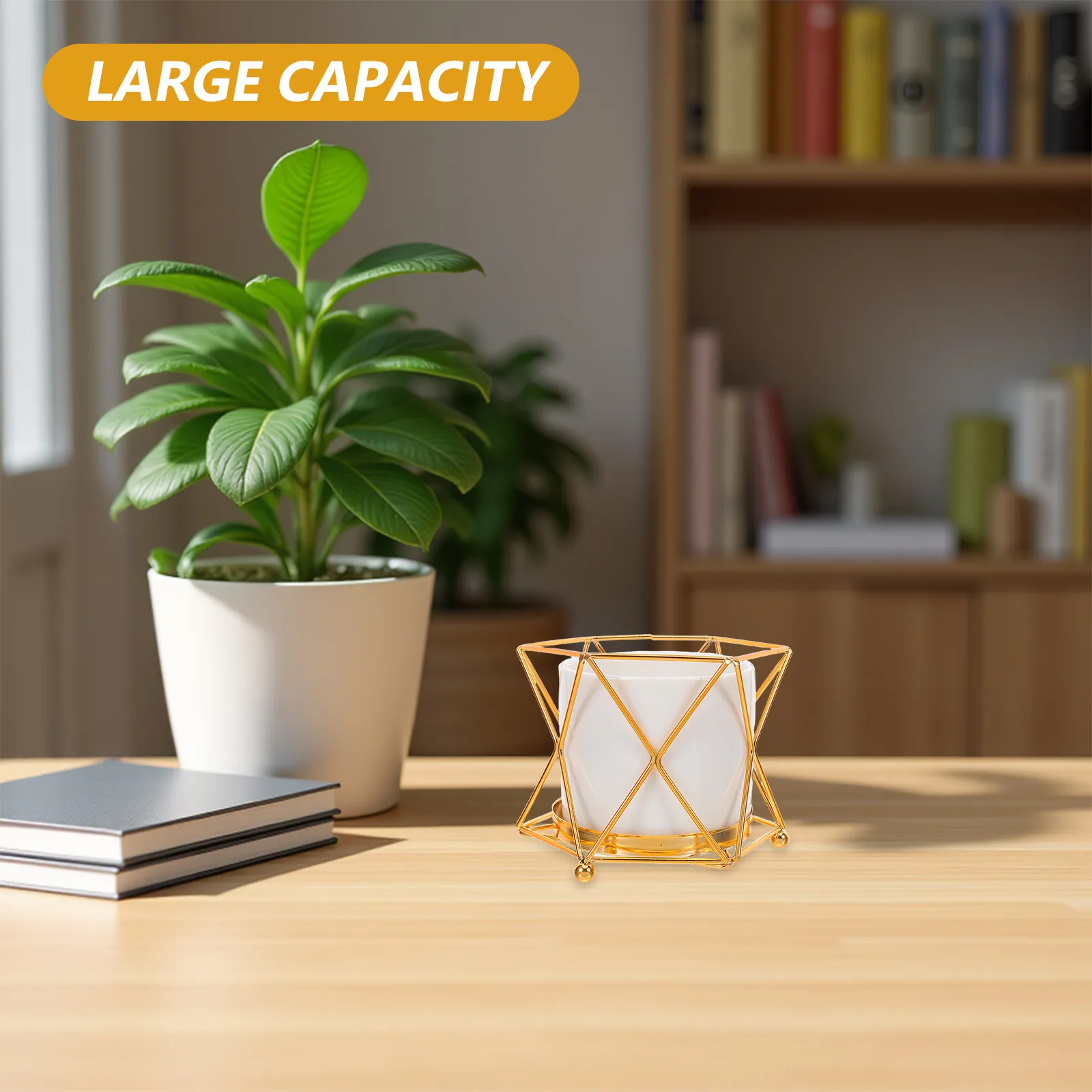 Ceramic Pen Holder Organizer Makeup Brush Holder Iron Bucket Desktop Multifunctional Storage Pencil Office Home