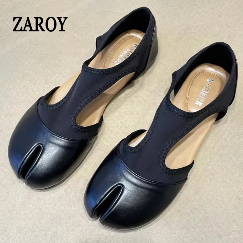 ZAROY Women Brand Mary Janes Shoes Summer Split Toe Tabi Walking Sneakers Casual Loafers Designer Ballet Flats Shoes балет
