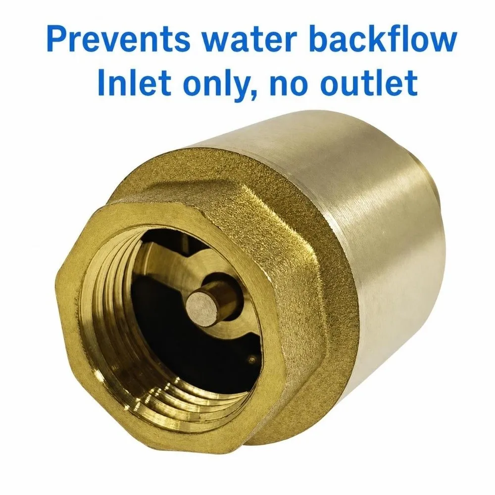 Durable BSPT Thread Brass Check Valve Male To Mal 1/2