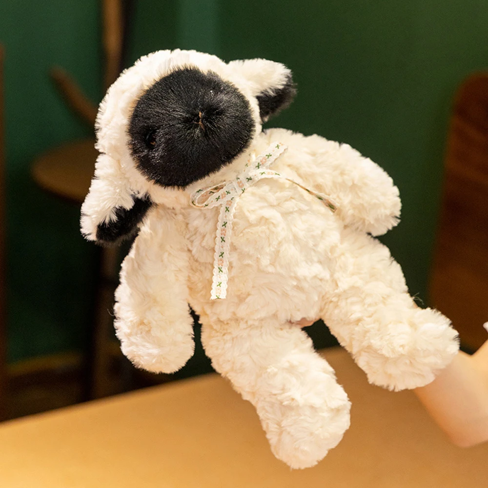 Kawaii Sheep Plush Toys With Black Face White Body Fluffy Lamb Stuffed Grassland Animal Dolls Countryside Soft Plushie Fun Gifts