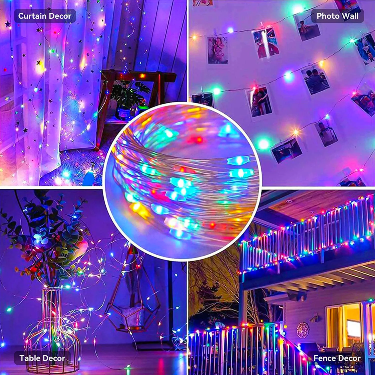 Guirxiété lumineuse LED solaire étanche, fil de cuivre scintillant, extérieur, arbre de Noël, fête de jardin, mariage, 8 modes, lumières dégradées