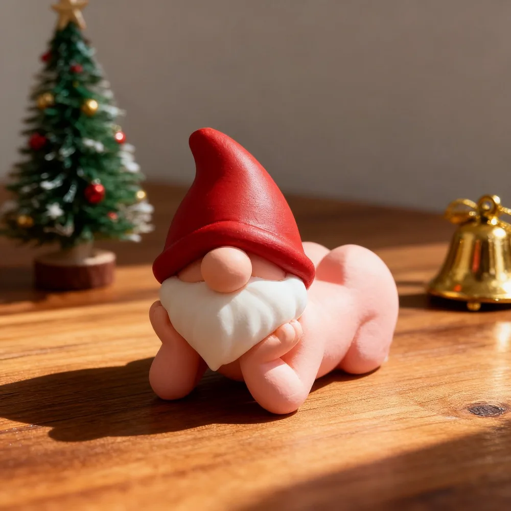 Christmas Funny Dwarf Statue Ornaments, 3D Printed Cute, Funny and Playful Small Ornaments, Christmas Desktop Decorations