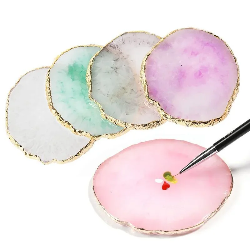 Resin Stone Gel Nail Polish Palette False Nails Drawing Nail Color Palette Nail Art Color Display Manicure Fingernails Tool