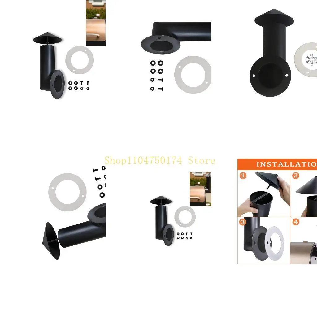 Stainless Steel Grill Smoked Stack Chimney Replacement Wear Resistant Utility Chimney and Cap Kits Flue Pipe Enduring Top Sale